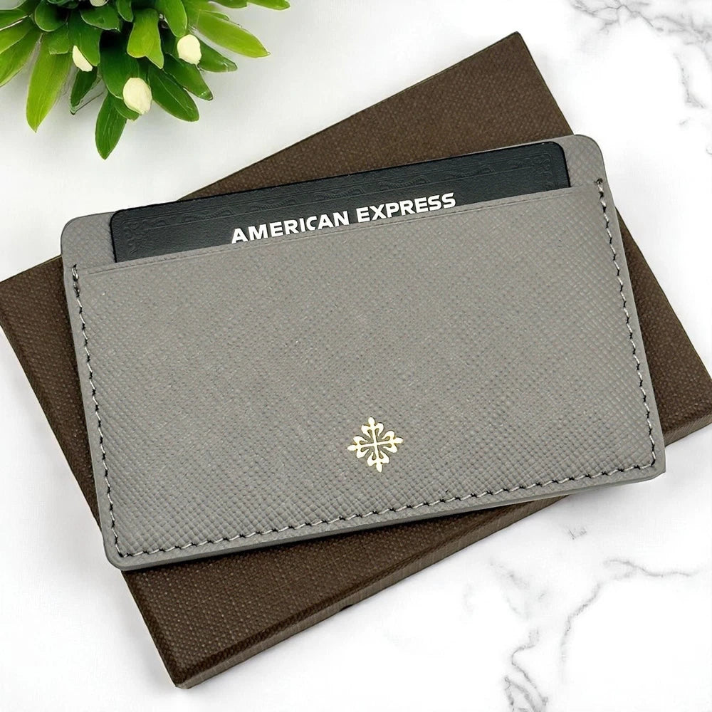 PATEK PHILIPPE CALATRAVA GREY SAFFIANO LEATHER CARDHOLDER – VIP DEALER GIFT