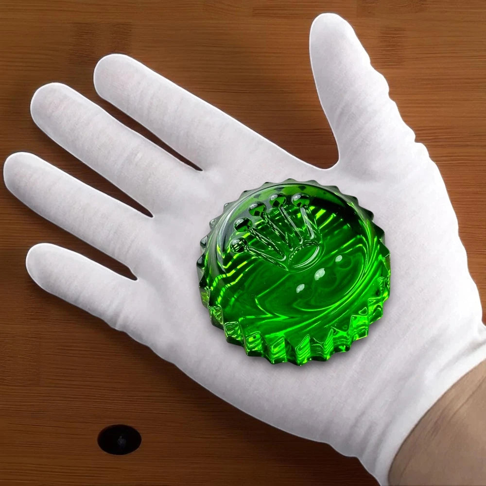 ROLEX TRIPLOCK CROWN PAPERWEIGHT – GREEN CRYSTAL RARE BASELWORLD AD GIFT
