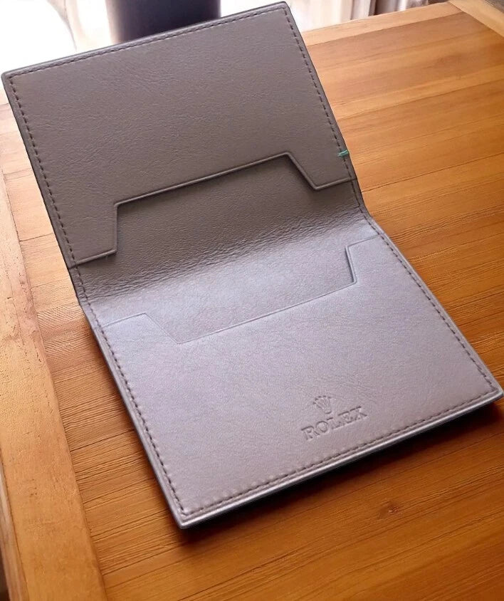 OFFICIAL ROLEX NOVELTY CREDIT CARD BILLFOLD HOLDER BROWN LEATHER AD GIFT
