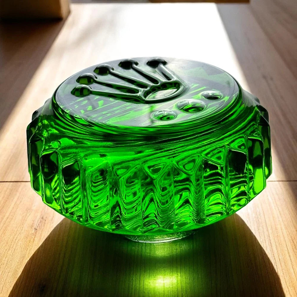 ROLEX TRIPLOCK CROWN PAPERWEIGHT – GREEN CRYSTAL, RARE BASELWORLD