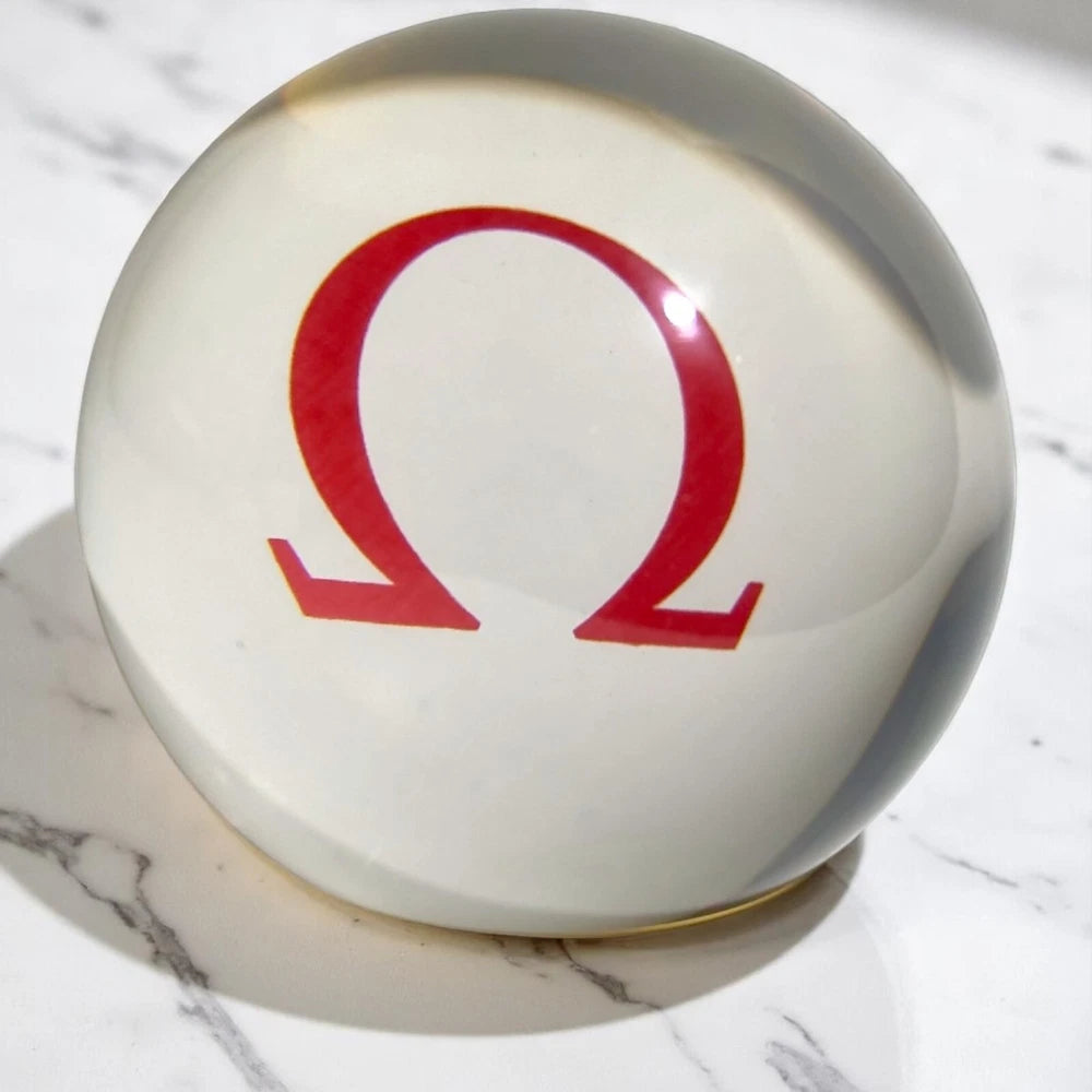 OMEGA RED EMBLEM CRYSTAL SPHERE DISPLAY – BOUTIQUE COLLECTION