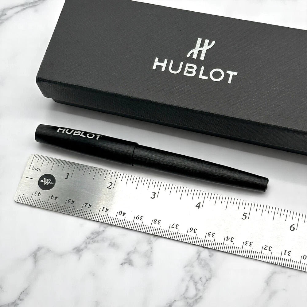 HUBLOT BRUSHED BLACK STEEL ROLLERBALL PEN