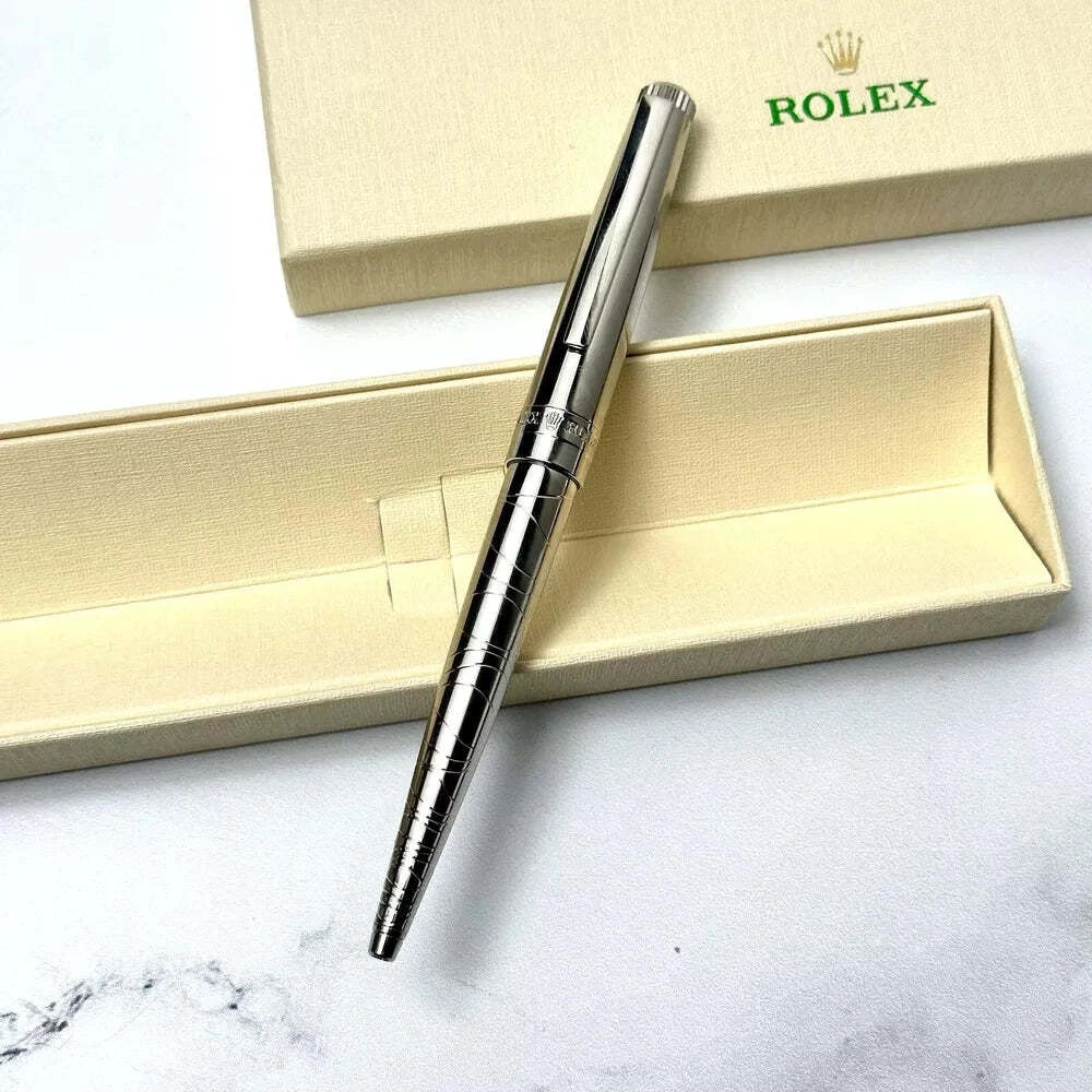 ROLEX SILVER SCRIBE PLATINUM WAVE CUT PEN FOR VIPS | LUXURY WRITING INSTRUMENT