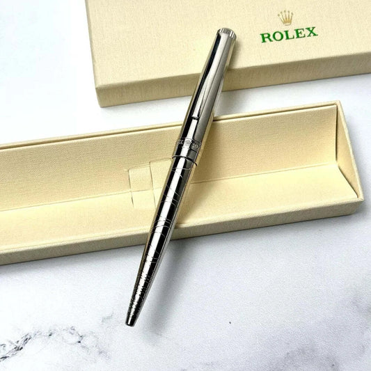 ROLEX SILVER SCRIBE PLATINUM WAVE CUT PEN FOR VIPS | LUXURY WRITING INSTRUMENT