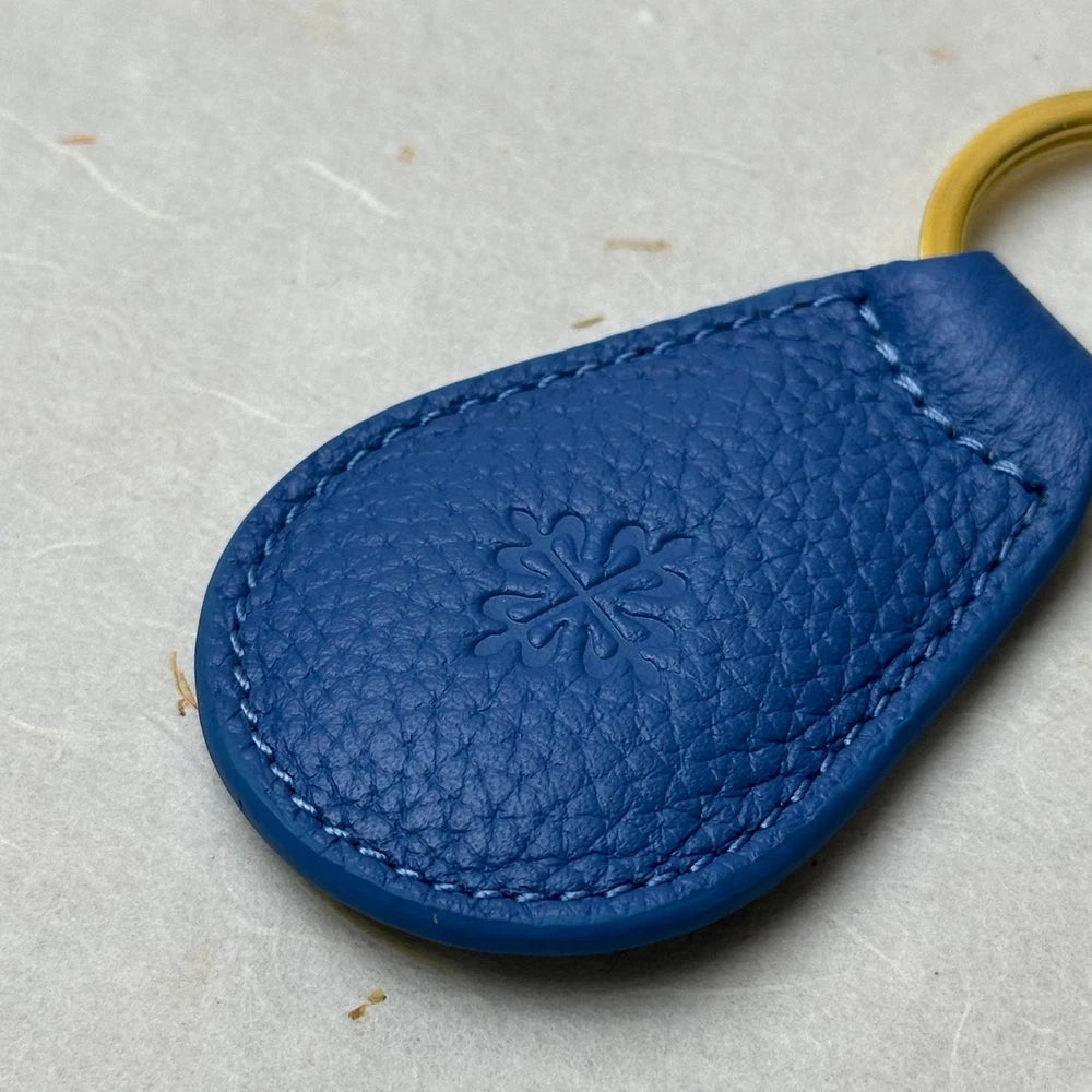 PATEK PHILIPPE AZURE BLUE LEATHER KEYRING FOR PATEK PHILIPPE WATCHES | HANDMADE