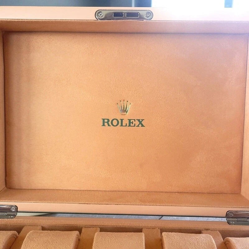 ROLEX WATCH BOX CASE STORAGE MULTI 10 WATCH GREEN DISPLAY