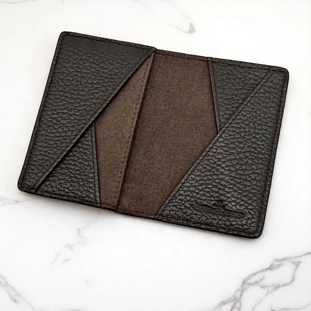 JAEGER LE-COULTRE BROWN CALFSKIN LEATHER BIFOLD CARDHOLDER WALLET AD VIP GIFT