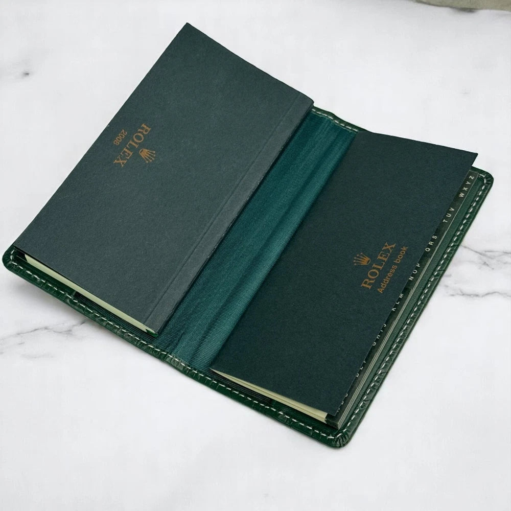 ROLEX 2008 LEATHER ADDRESS BOOK & PLANNER SET – VIP COLLECTOR AD GIFT – BOXED