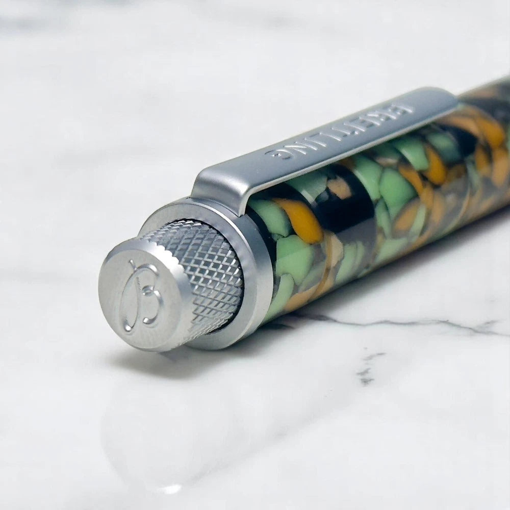 BREITLING MOSAIC SWIRLED BALLPOINT PEN – GREEN ORANGE MARBLED DESIGN