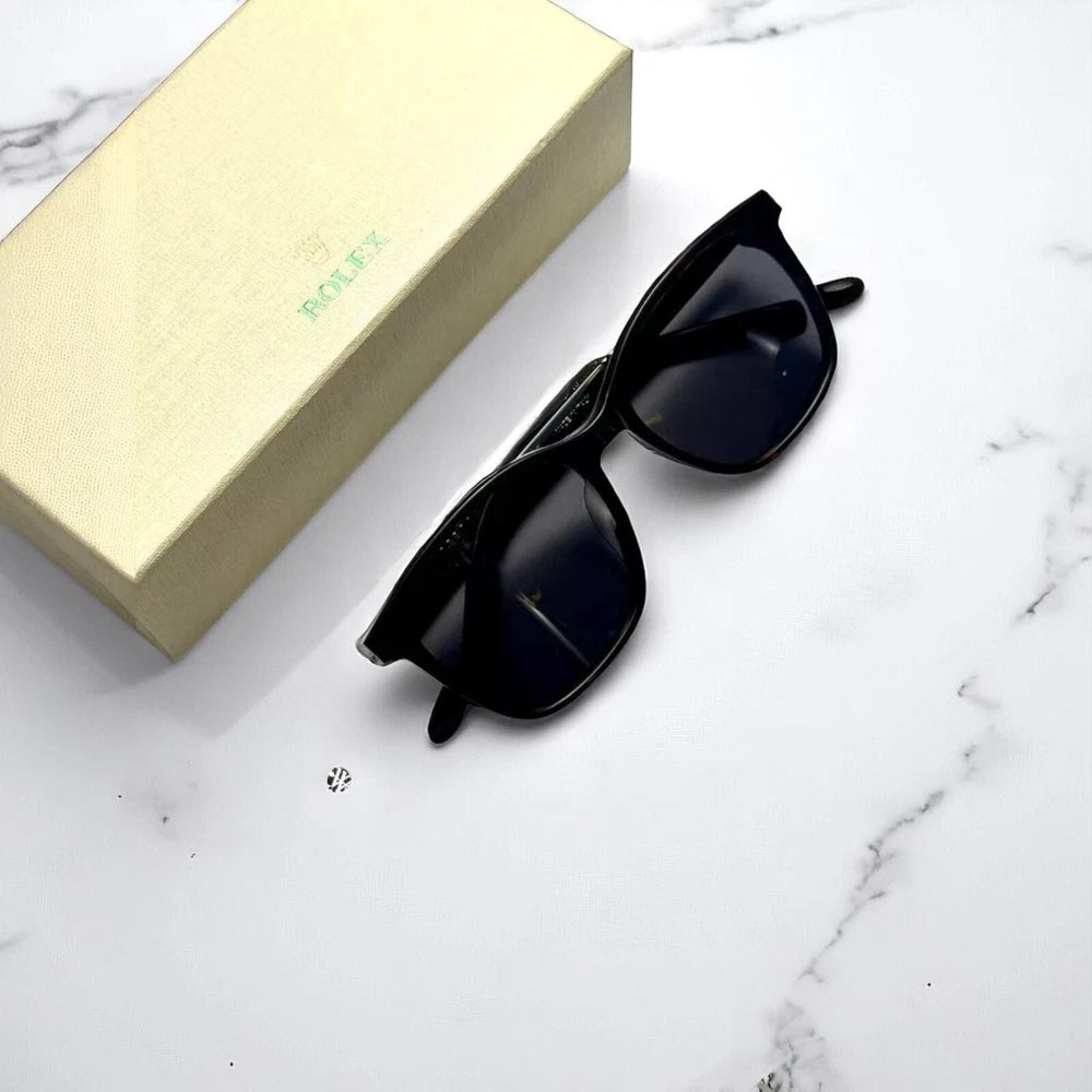 ROLEX 1000/S VIP SUNGLASSES GOLD FRAME W/ CASE & CLOTH – RARE AD