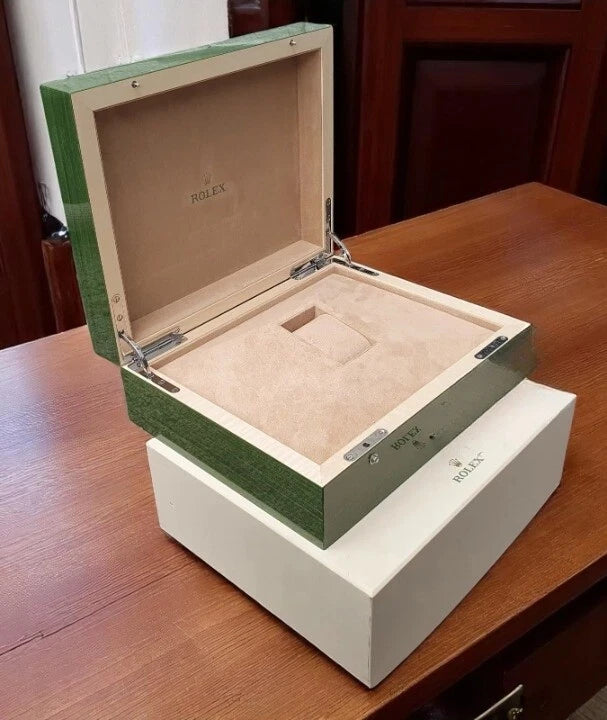 ROLEX WOODEN WATCH BOX – GREEN BIG CROWN, AUTHENTIC & RARE