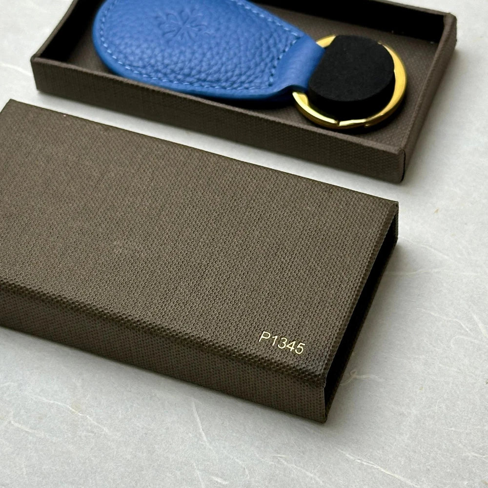 PATEK PHILIPPE AZURE BLUE LEATHER KEYRING FOR PATEK PHILIPPE WATCHES | HANDMADE