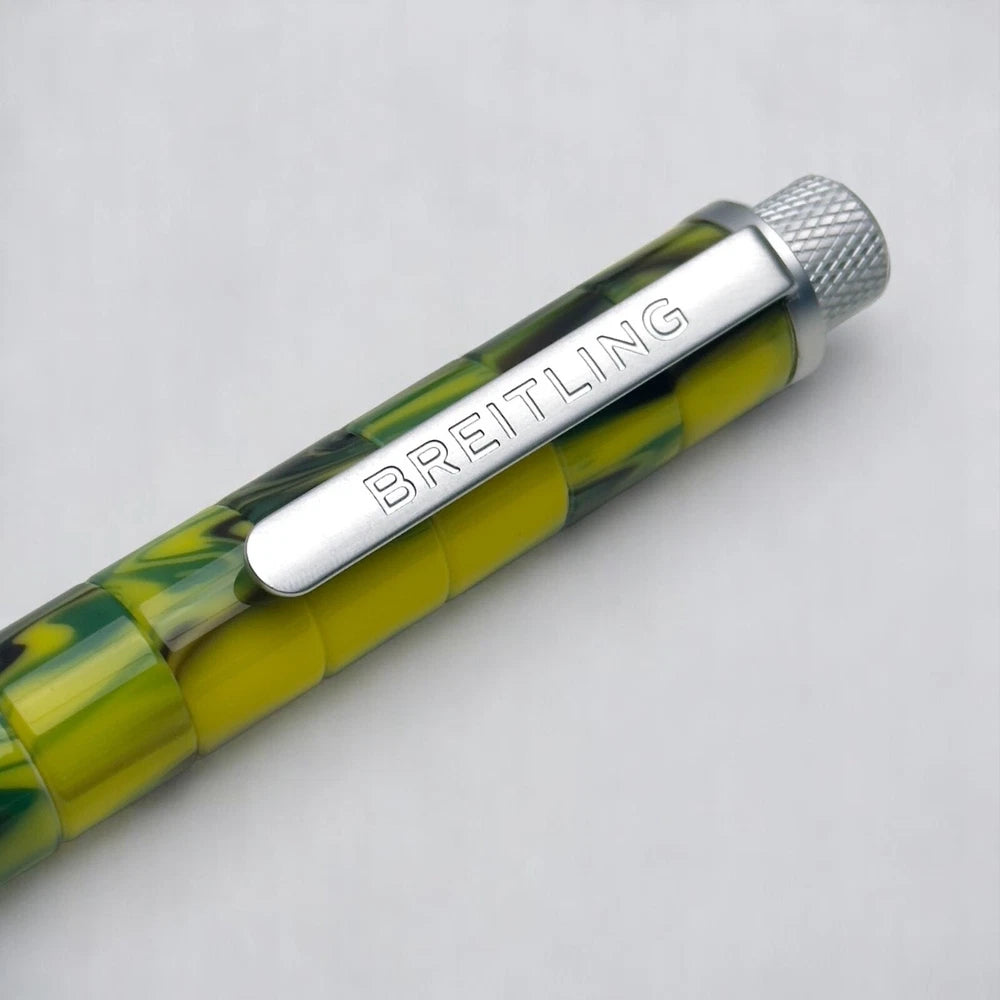 BREITLING MOSAIC VERDANT BALLPOINT PEN YELLOW & GREEN MARBLE DESIGN