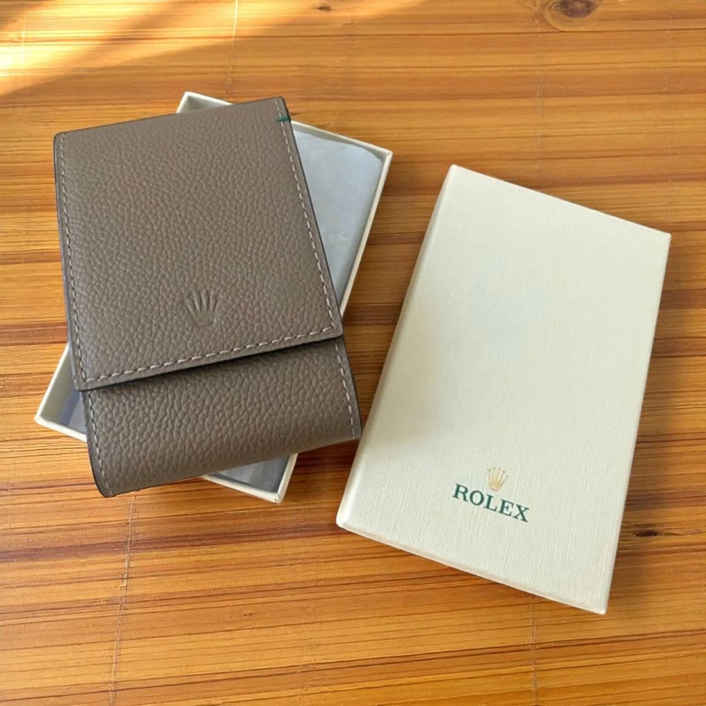 AUTHENTIC ROLEX WATCH TRAVEL CARRY POUCH CASE GREY CALFSKIN LEATHER AD GIFT