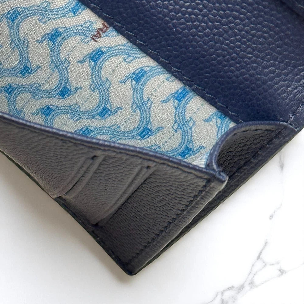 PANERAI BLUE WAVE TEXTURED LEATHER WALLET – ITALIAN CRAFTSMANSHIP – NAUTICAL-INS