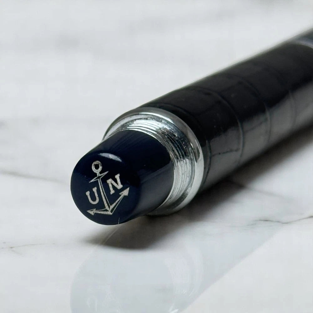 ULYSSE NARDIN ROLLER BALL PEN BLUE MARINE LEATHER AUTHENTIC GENUINE WITH SLEEVE