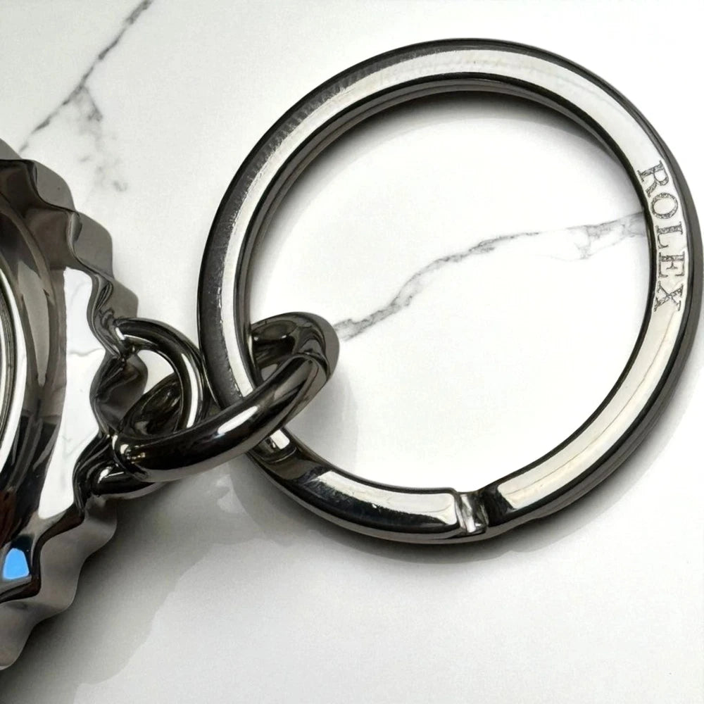 ROLEX SILVER TRIPLOCK CROWN EMBLEM KEYRING - AD GIFT