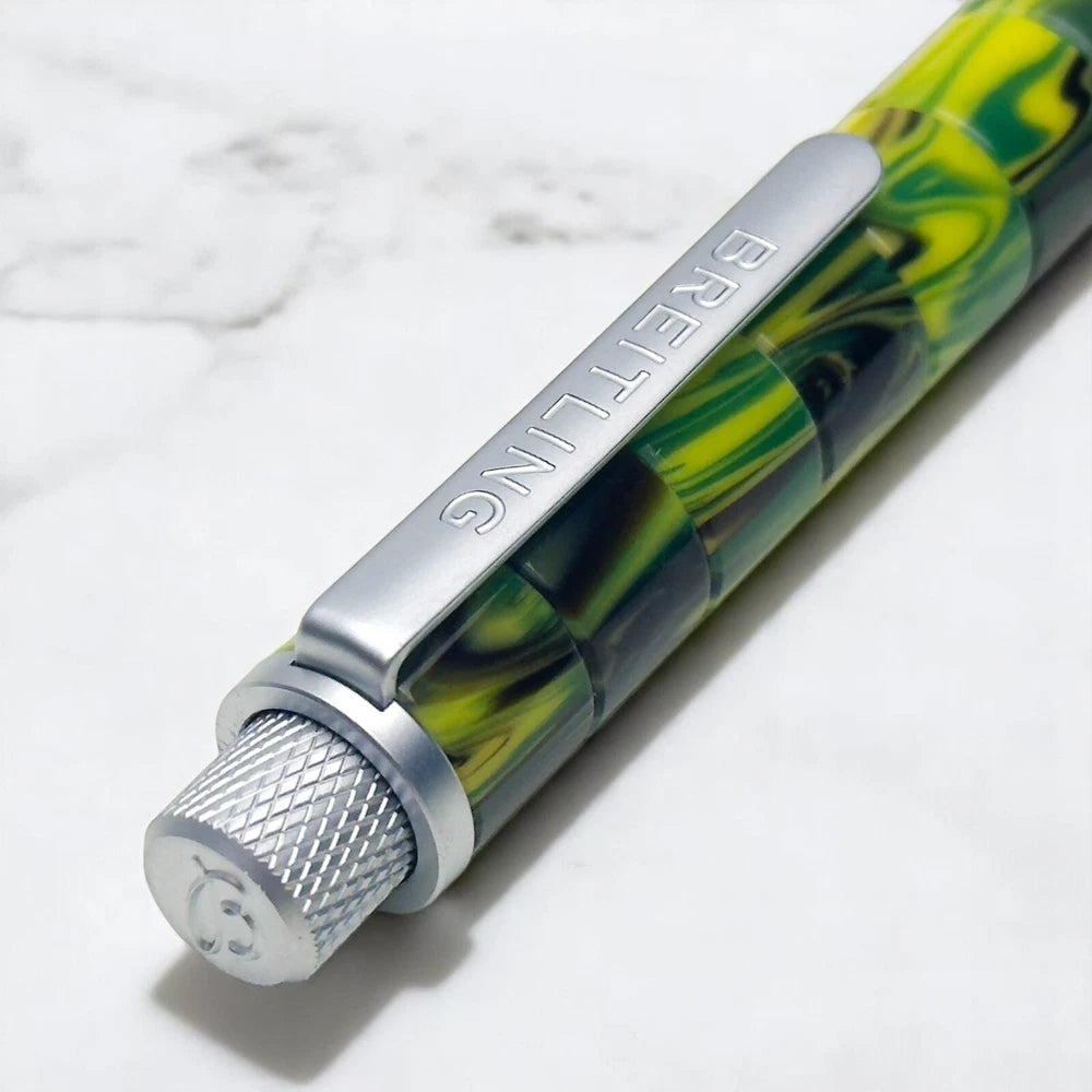 BREITLING MOSAIC VERDANT BALLPOINT PEN YELLOW & GREEN MARBLE DESIGN