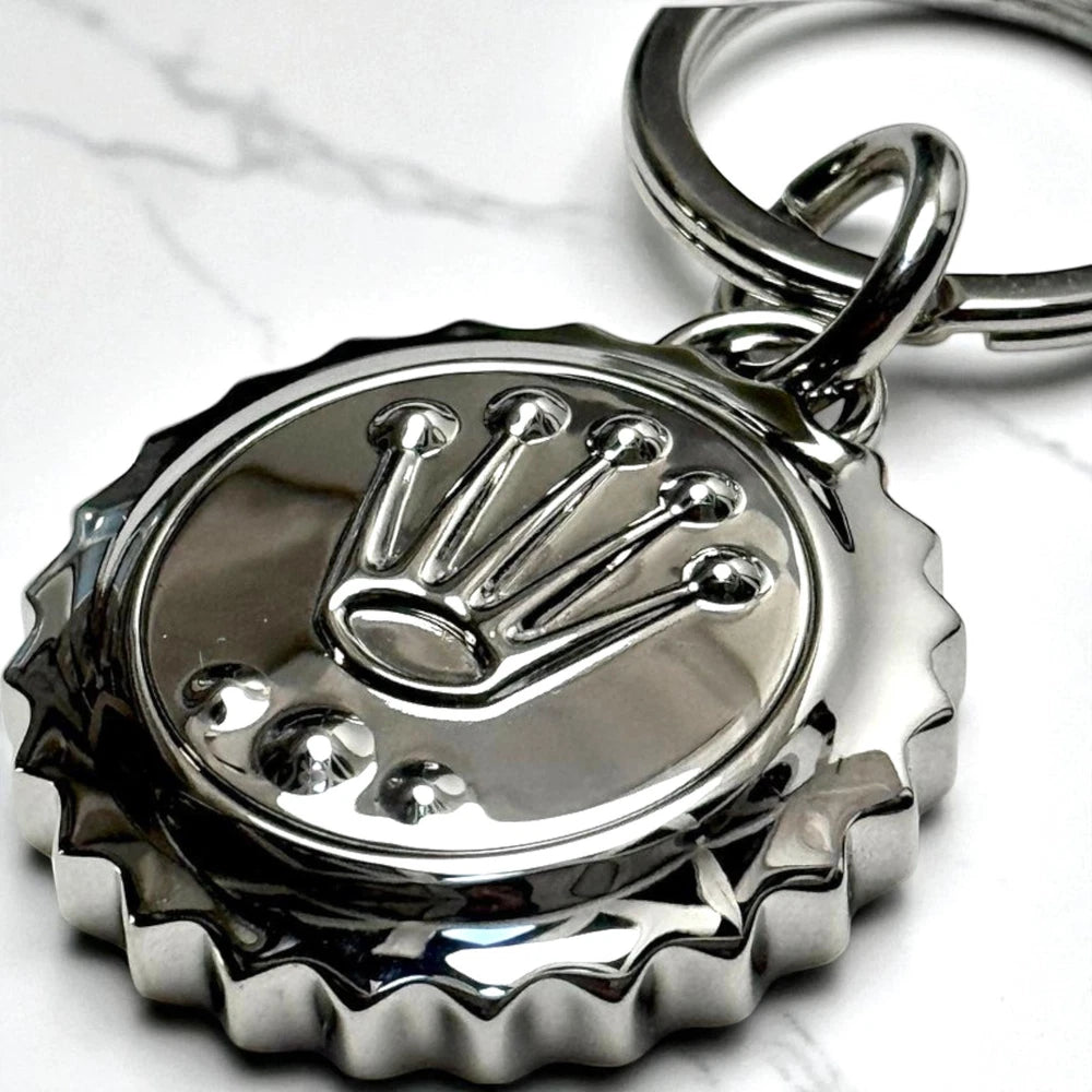 ROLEX SILVER TRIPLOCK CROWN EMBLEM KEYRING - AD GIFT