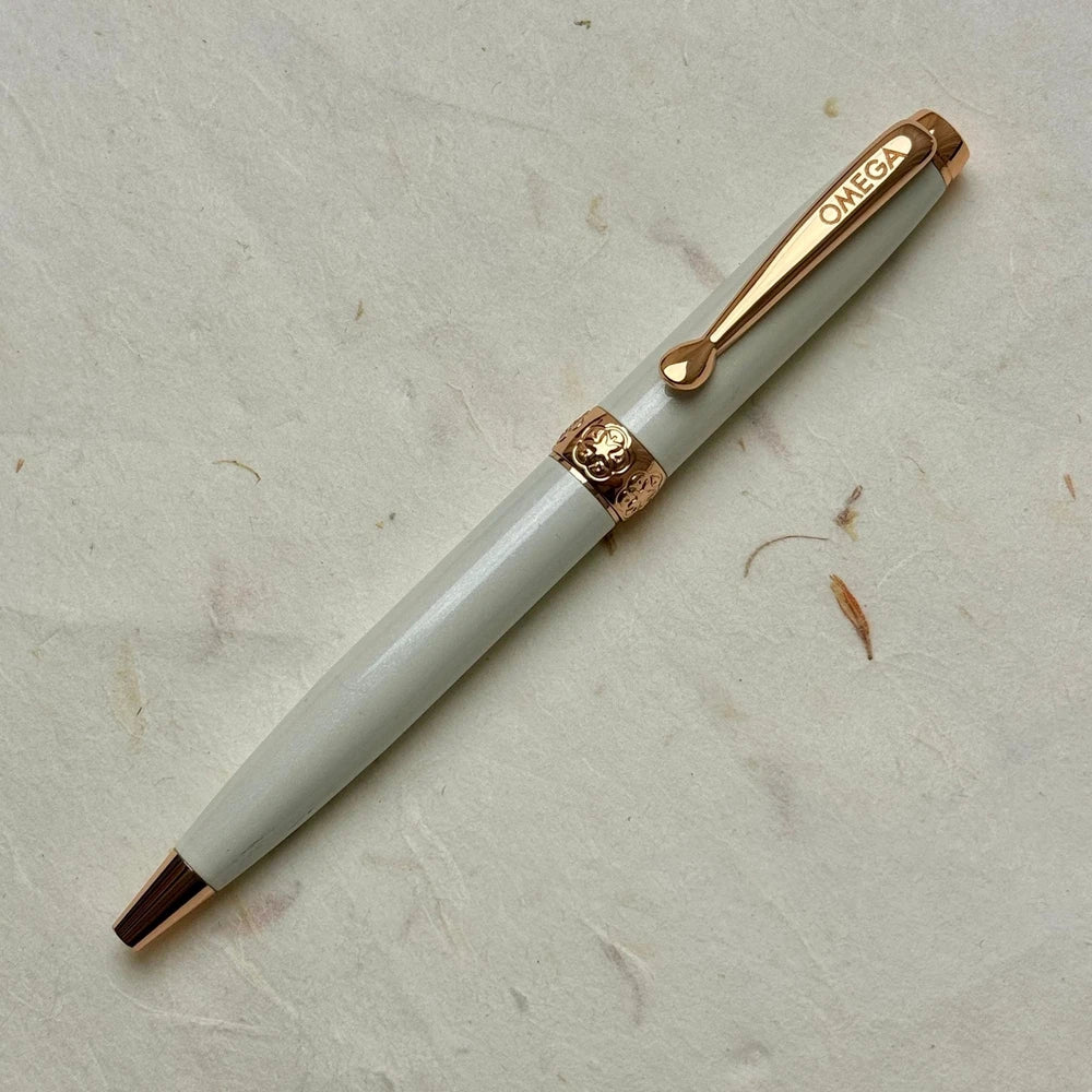 OMEGA COLLECTORS PEN, WHITE & ROSE GOLD, MODEL 001 FOR WATCH ENTHUSIASTS