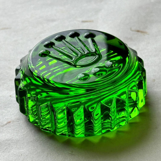 ROLEX LIMITED EDITION GREEN SUBMARINER CROWN CRYSTAL PAPERWEIGHT