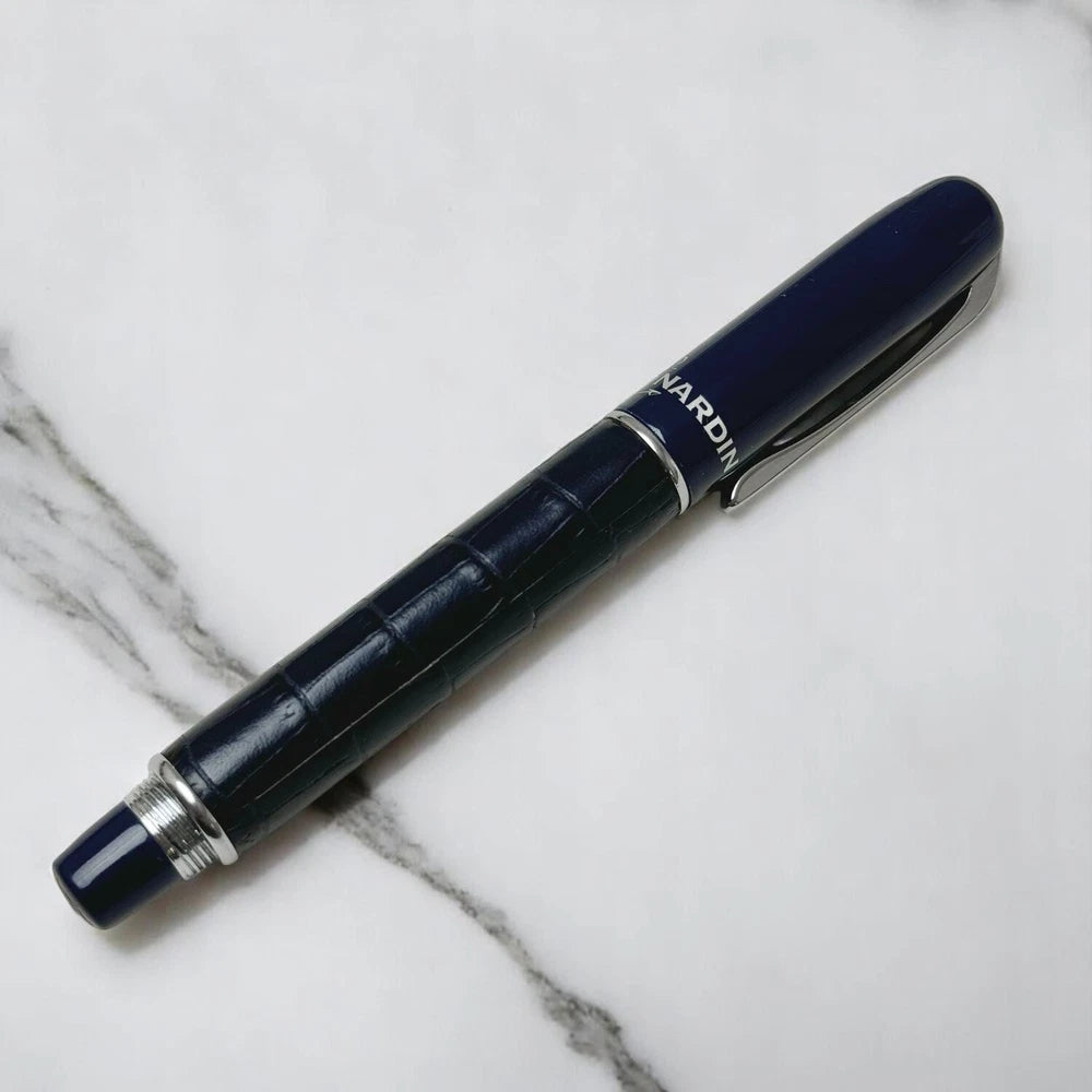 ULYSSE NARDIN ROLLER BALL PEN BLUE MARINE LEATHER AUTHENTIC GENUINE WITH SLEEVE