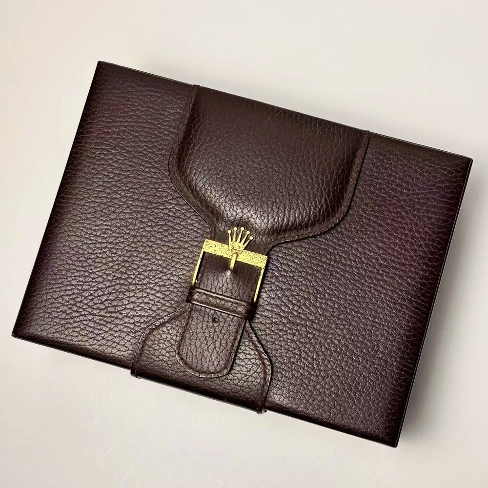 ROLEX VINTAGE BROWN LEATHER WATCH BOX FOR 71.00.01 | SWISS COLLECTIBLE