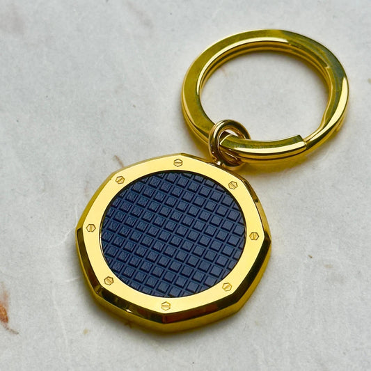 AUDEMARS PIGUET ROYAL OAK BLUE AND GOLD KEYRING FOR LUXURY ACCESSORIES