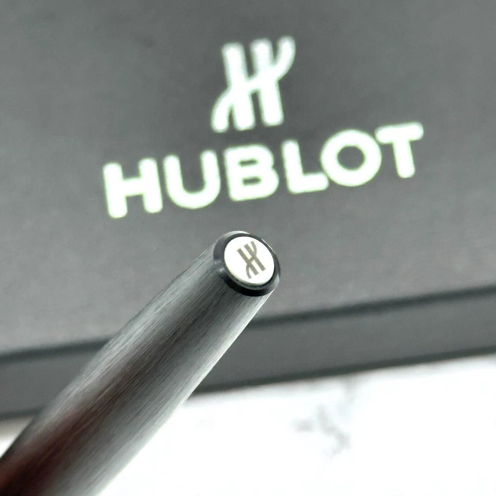 HUBLOT BRUSHED BLACK STEEL ROLLERBALL PEN
