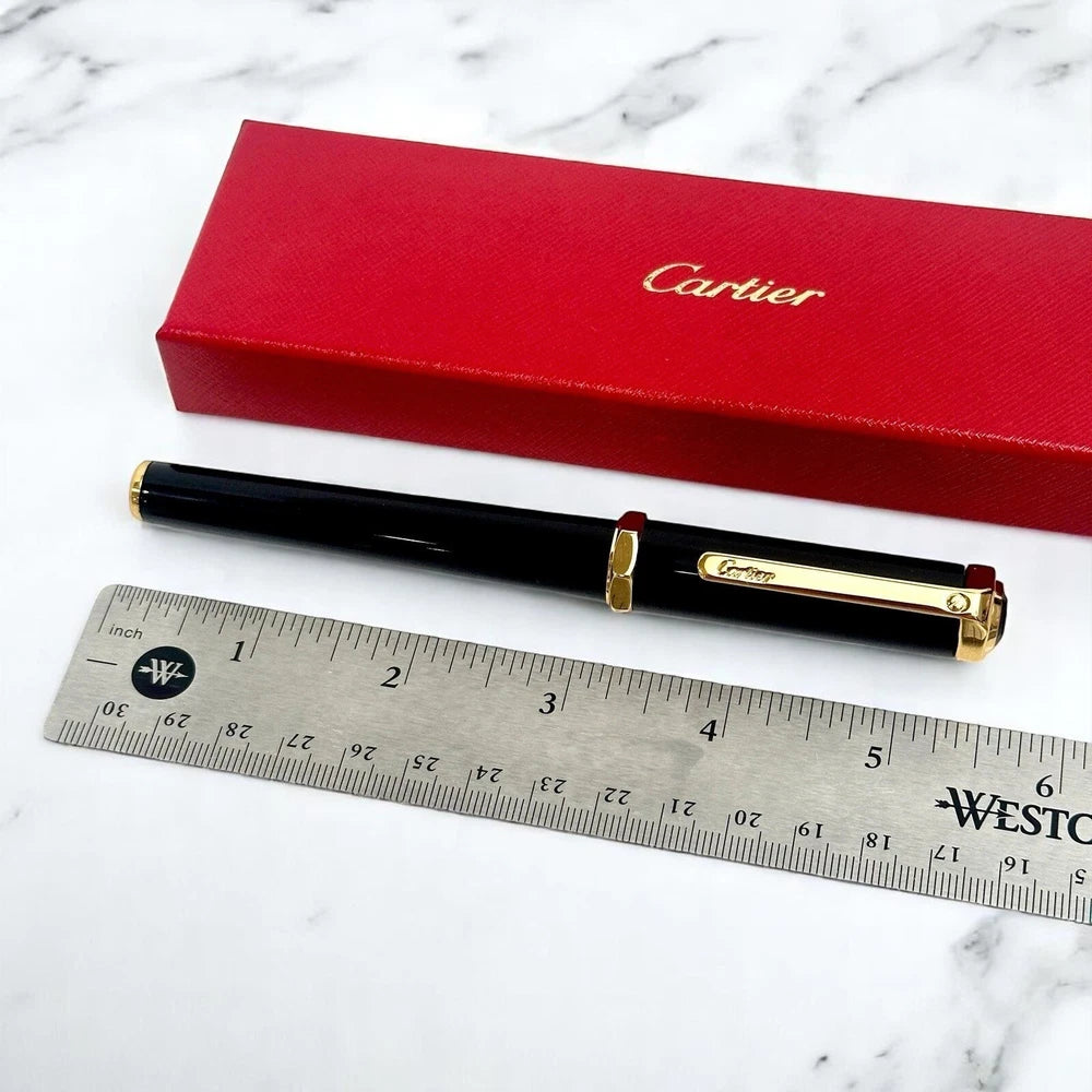 CARTIER SANTOS DUMONT PRESTIGE ROLLERBALL PEN GOLD & BLACK COLLECTIBLE