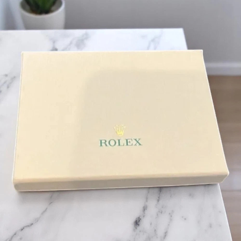 ROLEX GREY LEATHER CARD HOLDER WALLET NEW | AUTHENTIC YELLOW POCKET