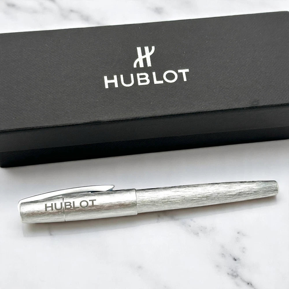 HUBLOT BRUSHED STEEL SIGNATURE ROLLERBALL SILVER PEN
