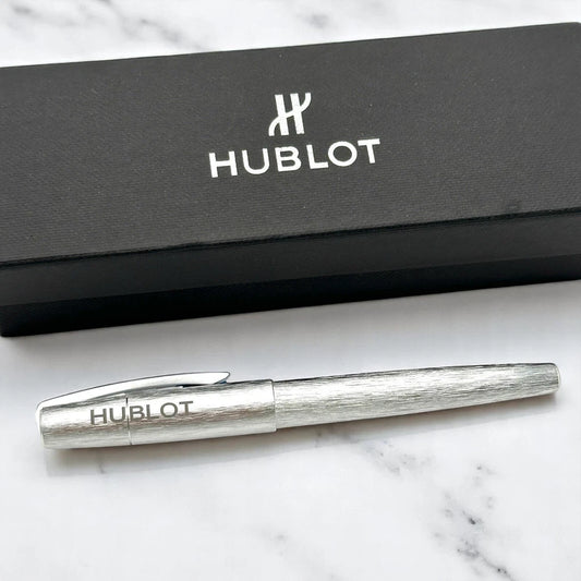 HUBLOT BRUSHED STEEL SIGNATURE ROLLERBALL SILVER PEN