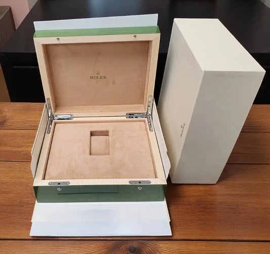 ROLEX WOODEN WATCH BOX – GREEN BIG CROWN, AUTHENTIC & RARE