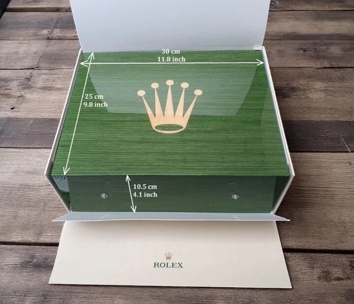 ROLEX WOODEN WATCH BOX – GREEN BIG CROWN, AUTHENTIC & RARE