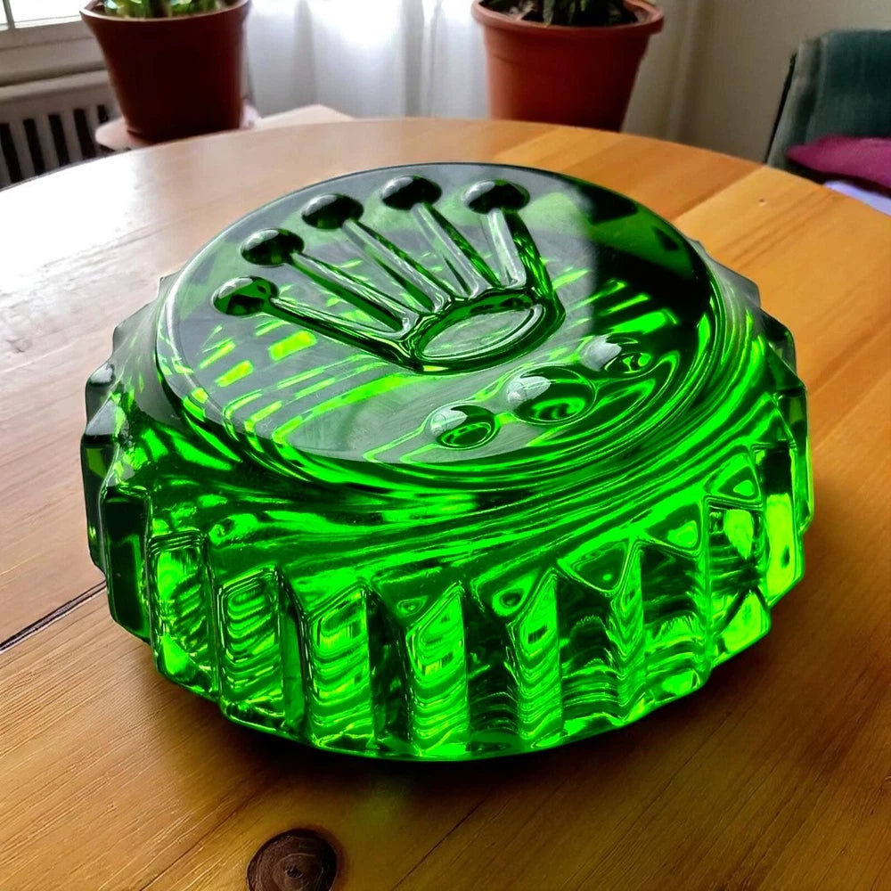 ROLEX TRIPLOCK CROWN PAPERWEIGHT – GREEN CRYSTAL, RARE BASELWORLD