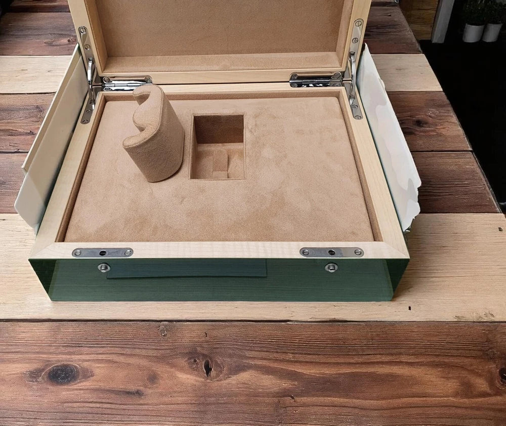 ROLEX WOODEN WATCH BOX – GREEN BIG CROWN, AUTHENTIC & RARE