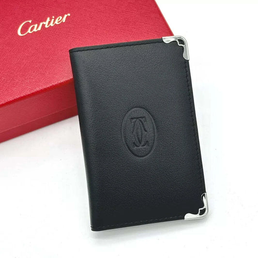 CARTIER BLACK CALFSKIN QUAD CARDHOLDER FOR CARDS | MUST DE CARTIER CARD WALLET