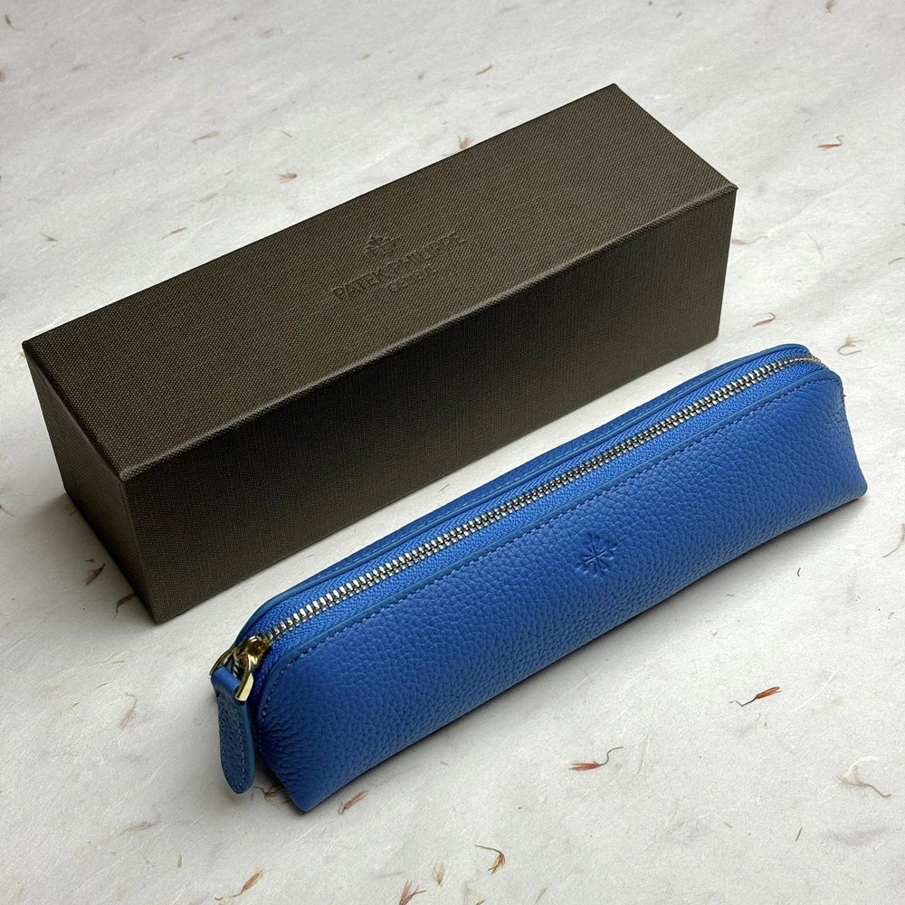 PATEK PHILIPPE BLUE LEATHER PENCIL CASE, VIP GIFT, MADE IN ITALY
