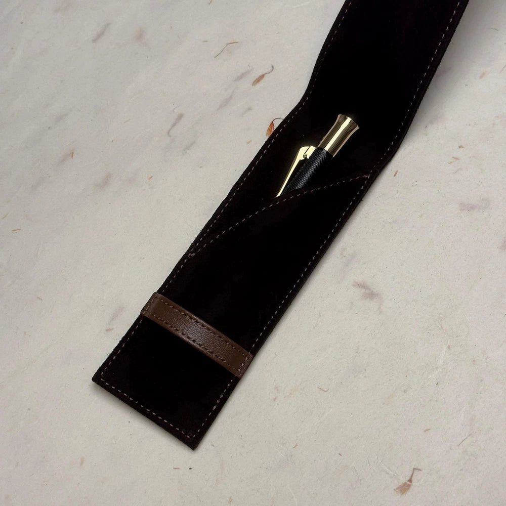 PATEK PHILIPPE BLACK BALLPOINT PEN WITH LEATHER POUCH AND BOX