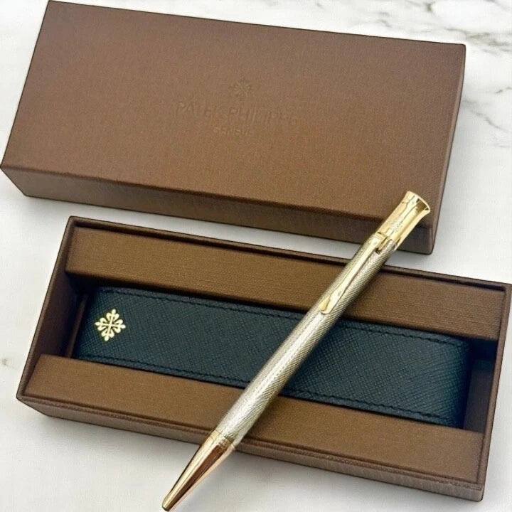 PATEK PHILIPPE SILVER SCRIPTED PEN GRAF VON FABER-CASTELL WEAVE RARE VIP AD GIFT