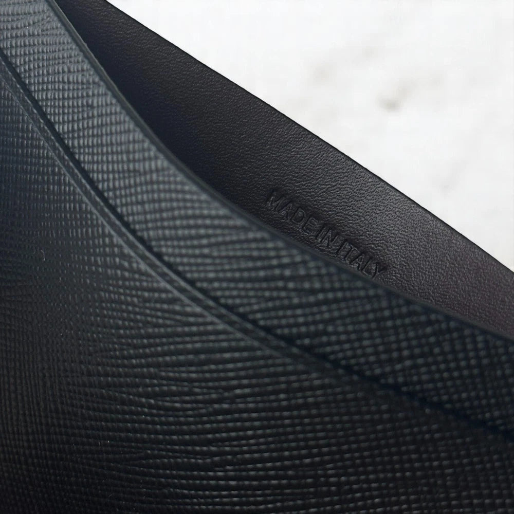 PATEK PHILIPPE GOLD EMBLEM CARDHOLDER–BLACK LEATHER