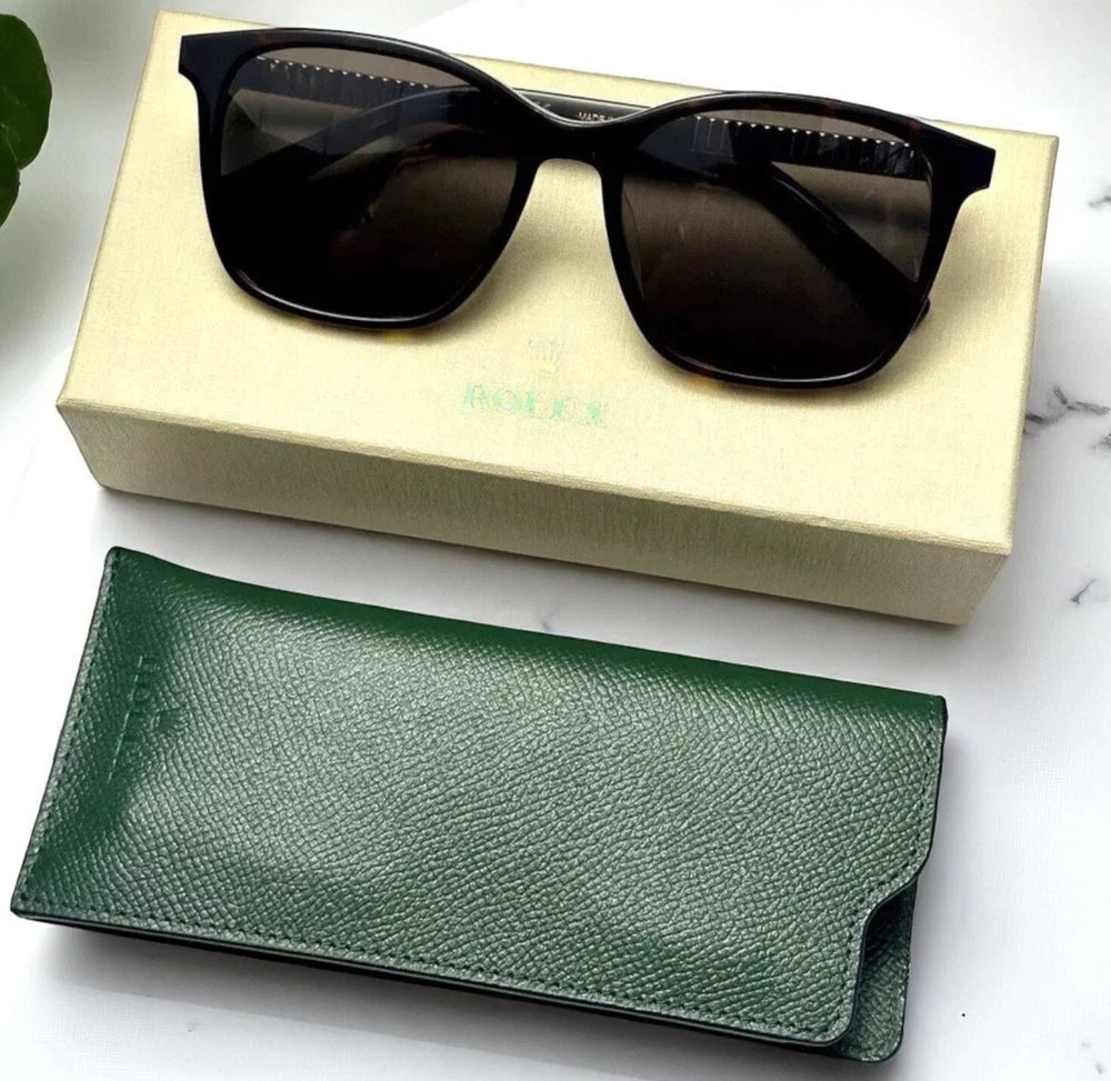ROLEX 1000/S VIP SUNGLASSES GOLD FRAME W/ CASE & CLOTH – RARE AD