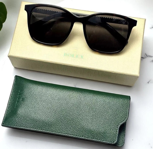 ROLEX 1000/S VIP SUNGLASSES GOLD FRAME W/ CASE & CLOTH – RARE AD