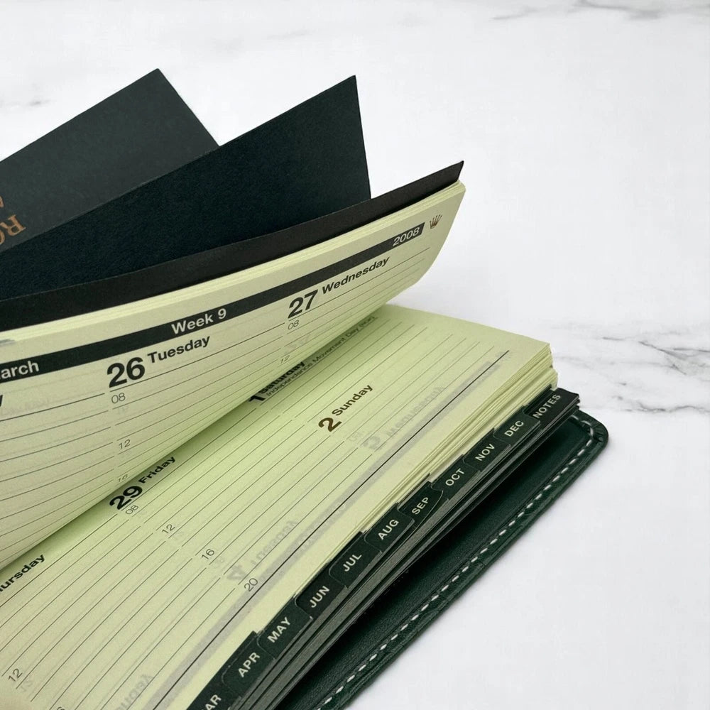 ROLEX 2008 LEATHER ADDRESS BOOK & PLANNER SET – VIP COLLECTOR AD GIFT – BOXED