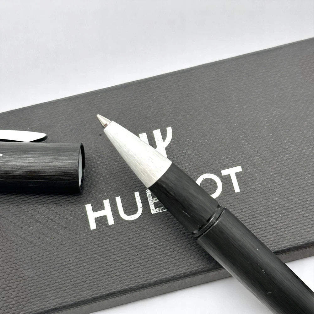 HUBLOT BRUSHED BLACK STEEL ROLLERBALL PEN
