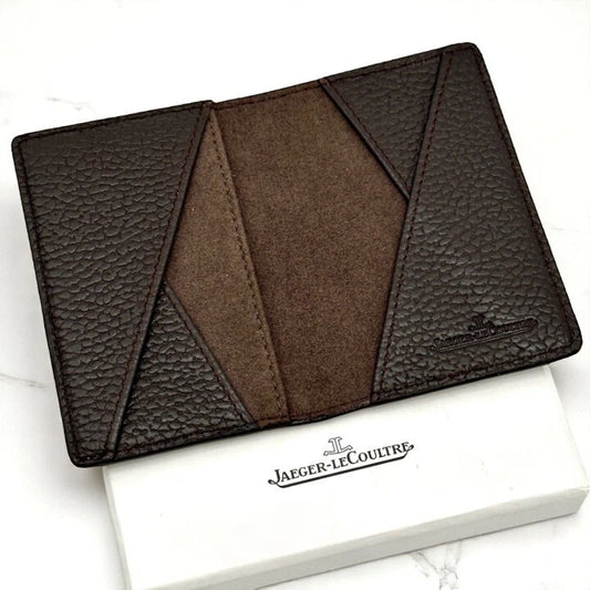 JAEGER LE-COULTRE BROWN CALFSKIN LEATHER BIFOLD CARDHOLDER WALLET AD VIP GIFT