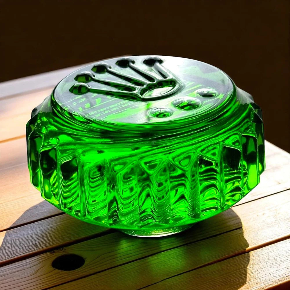 ROLEX TRIPLOCK CROWN PAPERWEIGHT – GREEN CRYSTAL RARE BASELWORLD AD GIFT