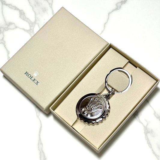 ROLEX SILVER TRIPLOCK CROWN EMBLEM KEYRING - AD GIFT