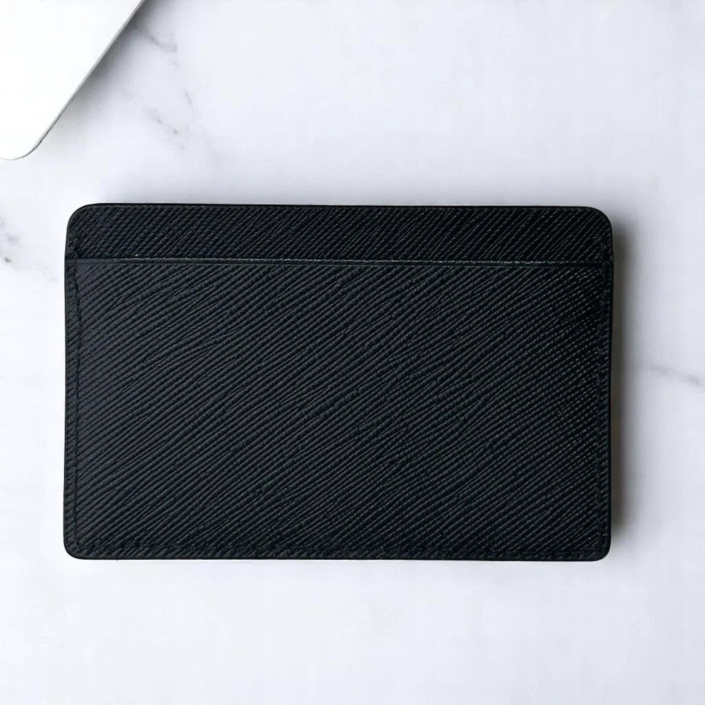 PATEK PHILIPPE GOLD EMBLEM CARDHOLDER–BLACK LEATHER